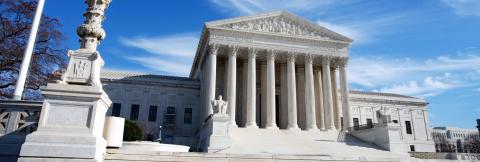 Exterior view of the U.S. Supreme Court building in Washington D.C.