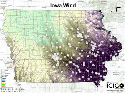 Iowa Wind Map