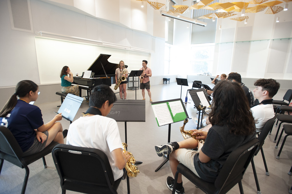  Students practice saxaphone during Iowa Summer Music Camps, hosted by the UI School of Music