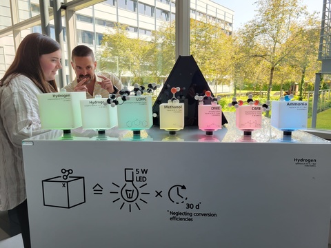 A student watches a science demonstration