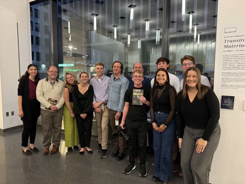 SJMC Students, Travis Vogan and Jeff Grisamore at book launch in Chicago