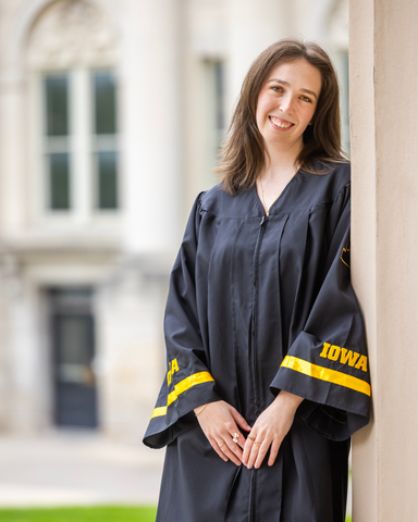 Jenna Crowley in her Commencement gown_cropped
