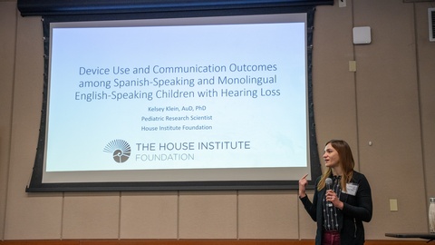 Kelsey Klein giving a presentation