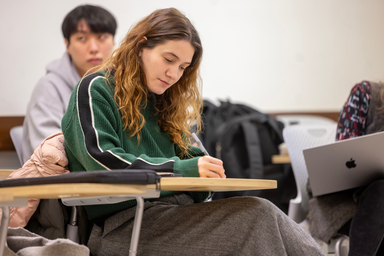 Student taking a test