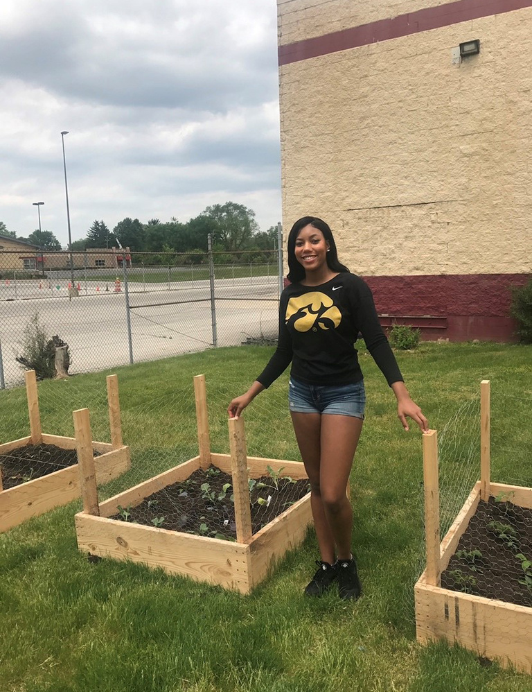 Amiya Jones and her community garden