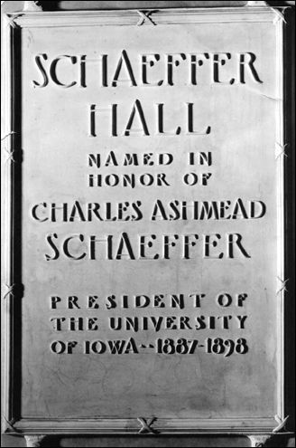 Schaeffer Hall dedication plaque