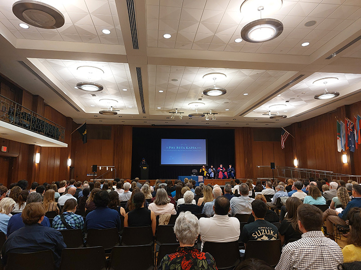 People watch the 2026 Phi Beta Kappa Ceremony