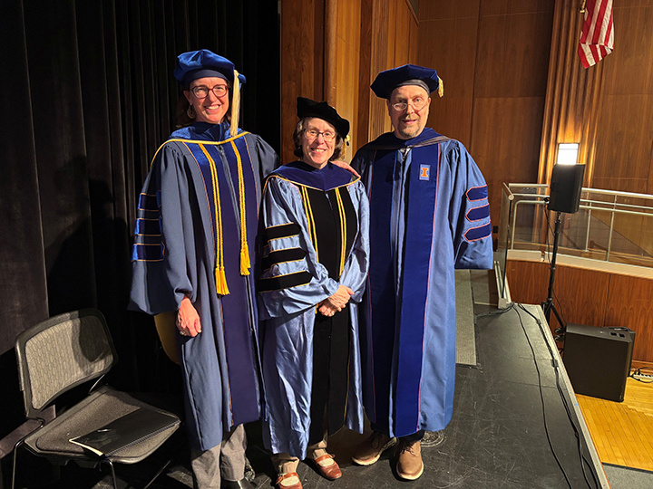 Phi Beta Kappa officers and Professor Alberto Segre at the 2026 ceremony