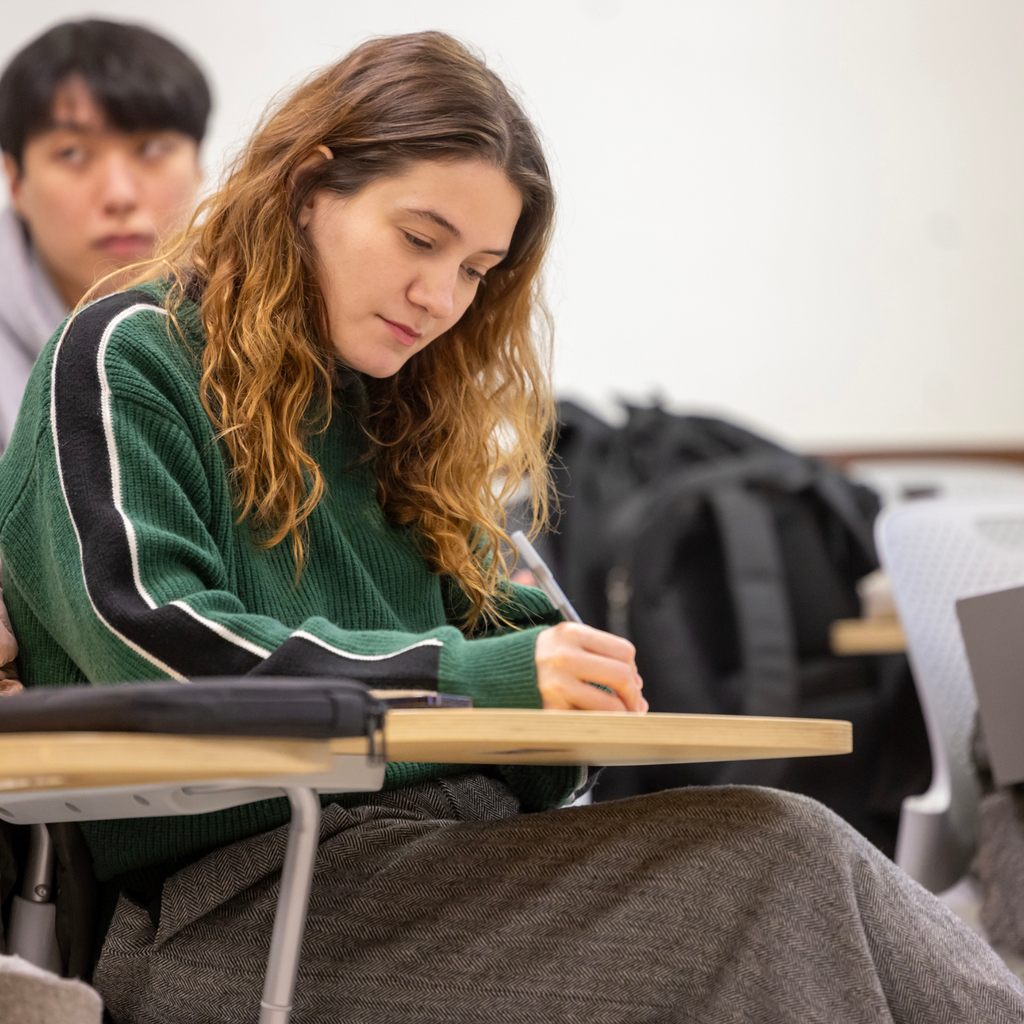 Student taking a test