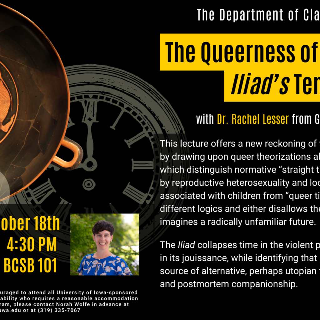 Classics Colloquium: "The Queerness of the Iliad's Temporality" promotional image