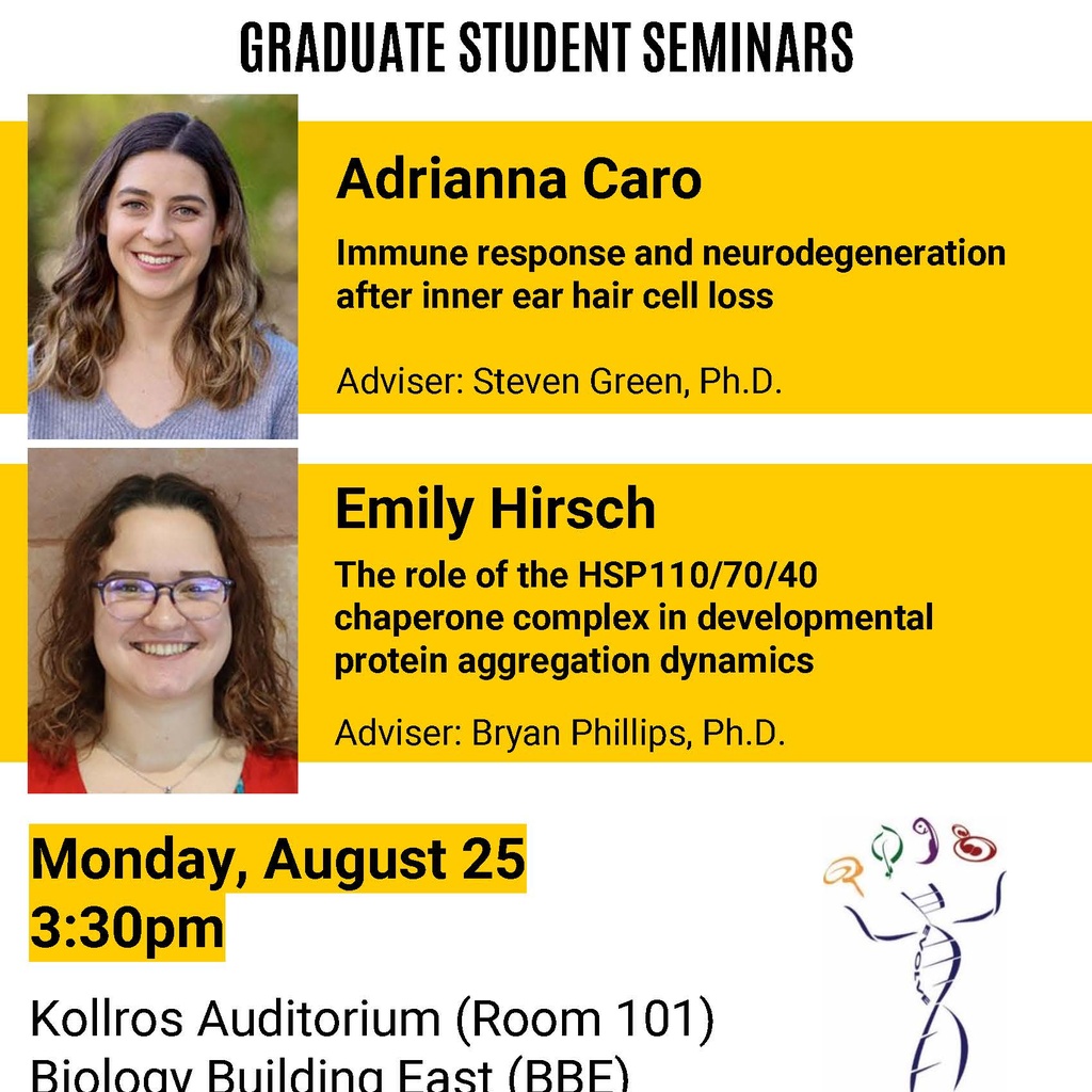 Biology Graduate Student Seminar: "Immune response and neurodegeneration after inner ear hair cell loss" promotional image