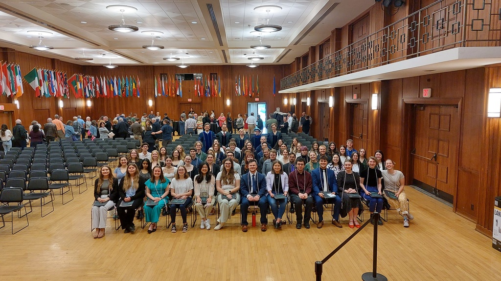 Students inducted into the Alpha of Iowa chapter of the Phi Beta Kappa Society. 