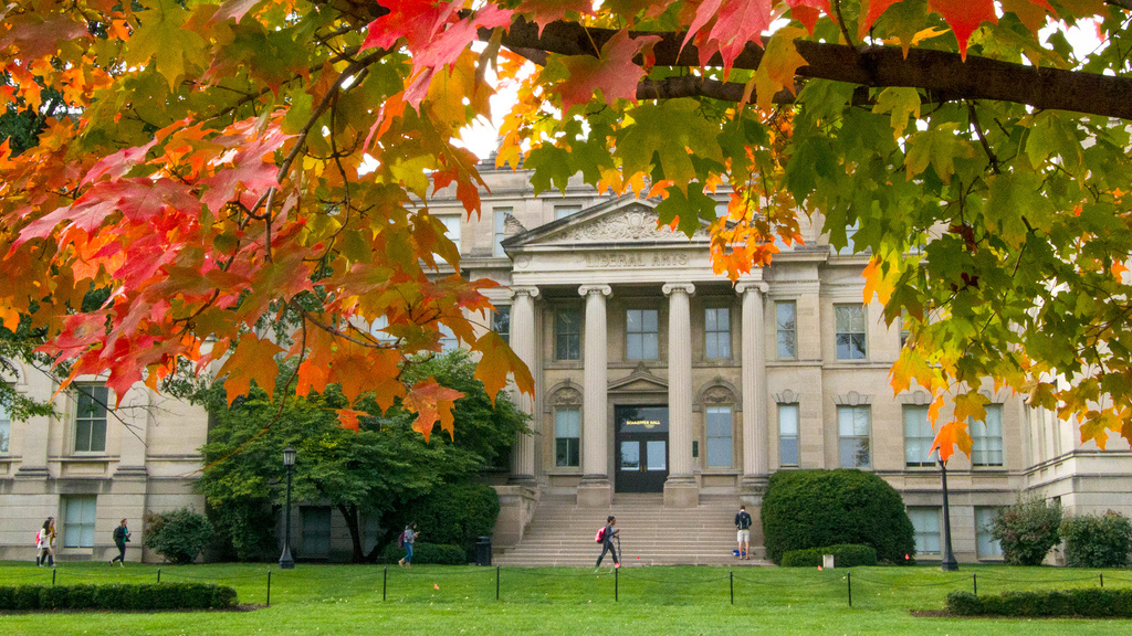 Schaeffer Hall on the University of Iowa campus in fall 