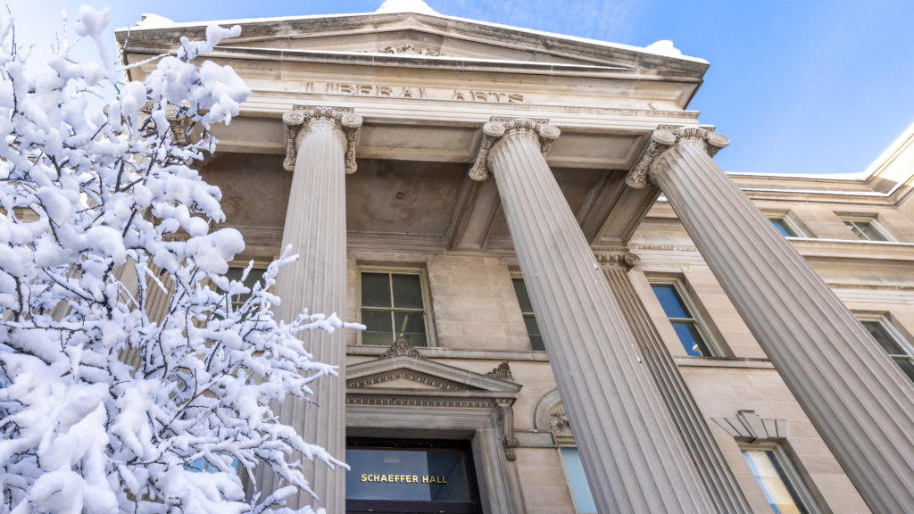 Schaeffer Hall in the winter