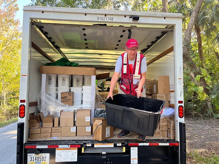 George McCrory volunteering in Florida following Hurricane Ian