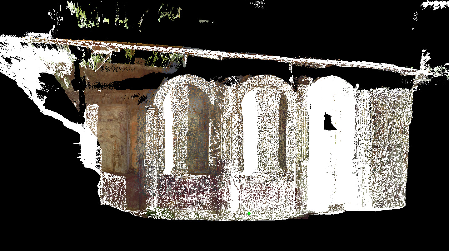 A LiDAR scan of part of the grotto to document the Villa San Marco.
