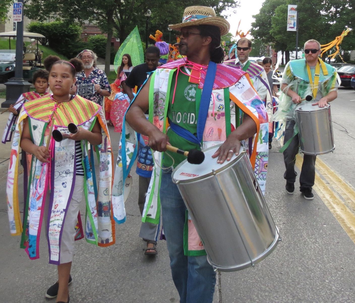 Drummers marching in parade