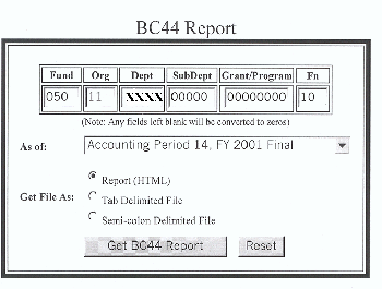 BC44 report screenshot