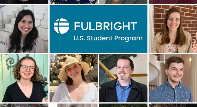 Images of the Iowa student selected as Fulbright Scholars. 