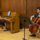 School of Music musicians play during the CLAS staff reception. 