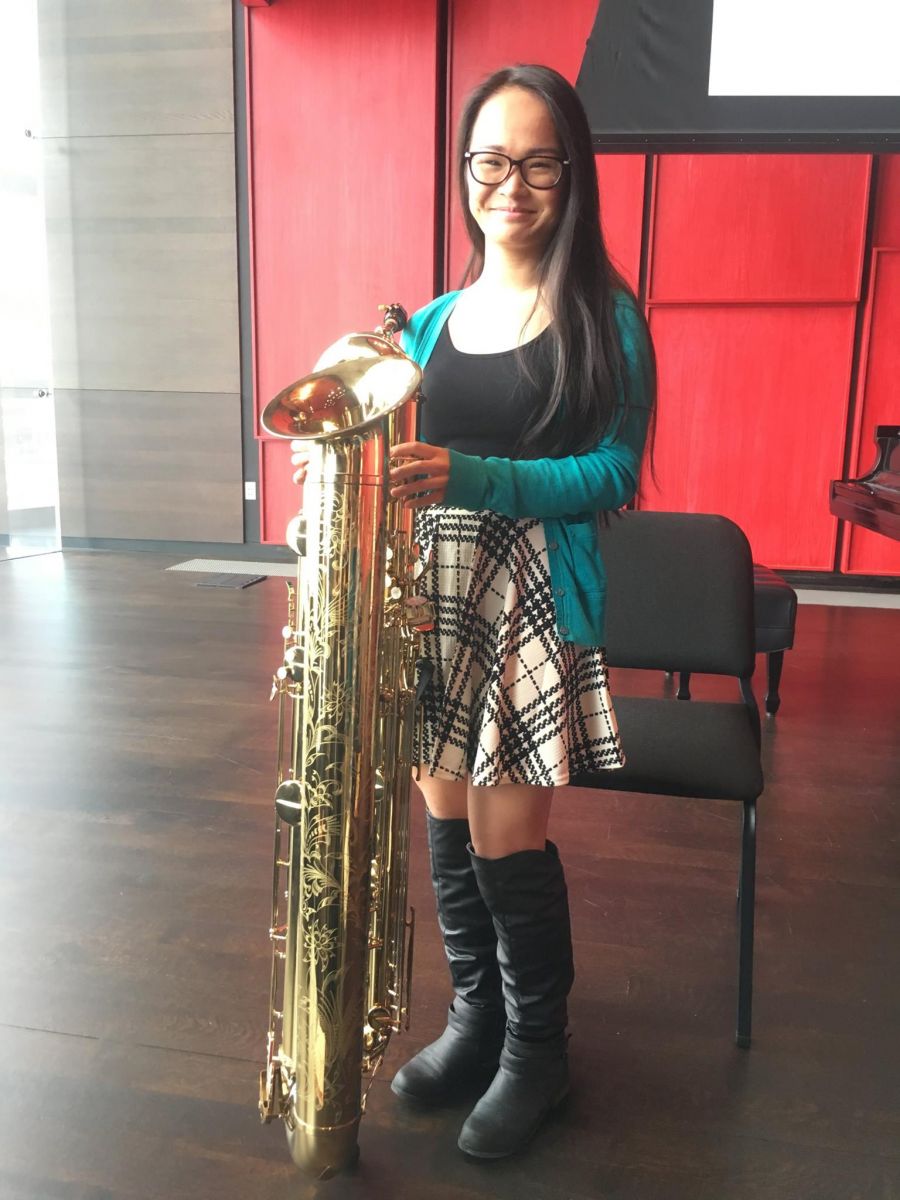 Student with tubax